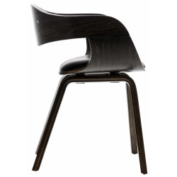 Lot de 2 chaises Kingston, simili cuir noir/gris