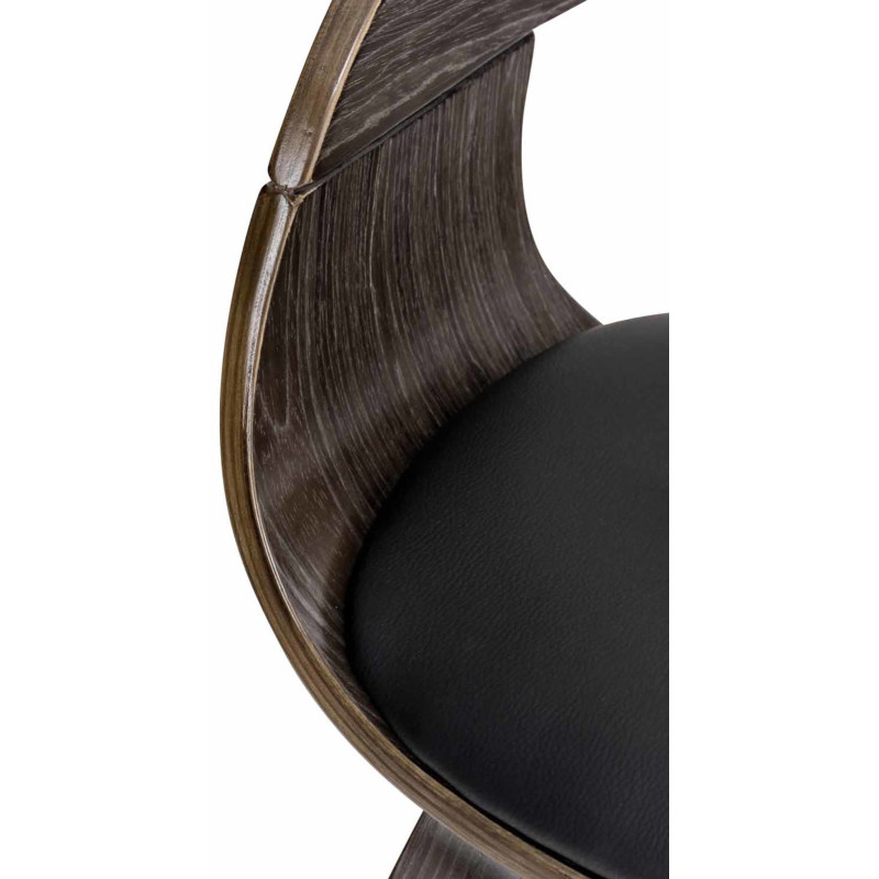 Lot de 2 chaises Kingston, simili cuir noir/gris