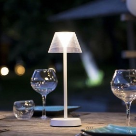 Lampe de table sans fil - LUMISKY - BEVERLY WHITE - H34 cm - LED blanc chaud