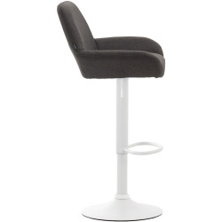 Tabouret de bar Braga tissu blanc gris foncé