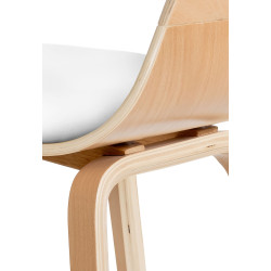 Ensemble de 2 chaises Kingston, similicuir, naturel/blanc
