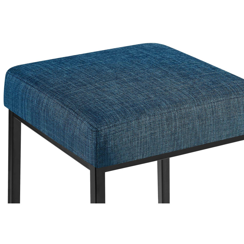 Tabouret de bar Montréal B85 en tissu bleu