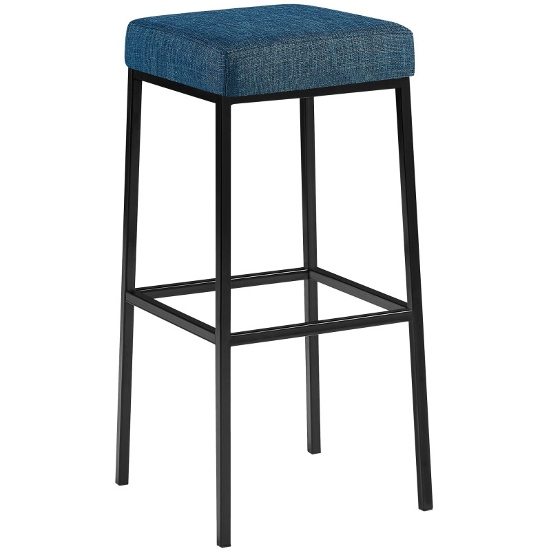 Tabouret de bar Montréal B85 en tissu bleu