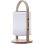 Lampe enceinte bluetooth sans fil - LUMISKY - WOODY PLAY - H37 cm - Poignée bois - LED blanc et multicolore dimmable