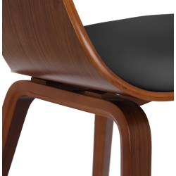 Ensemble de 2 chaises Kingston, similicuir, noyer/noir