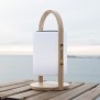 Lampe enceinte bluetooth sans fil - LUMISKY - WOODY PLAY - H37 cm - Poignée bois - LED blanc et multicolore dimmable