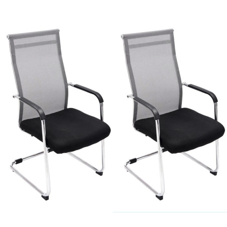 Lot de 2 chaises visiteurs Brenda gris