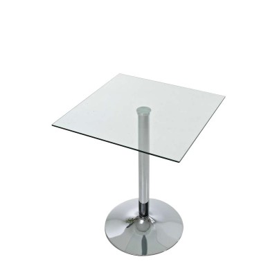 Table carrée en verre 72 cm