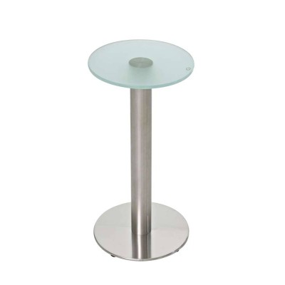 Table en verre 60 en acier inoxydable