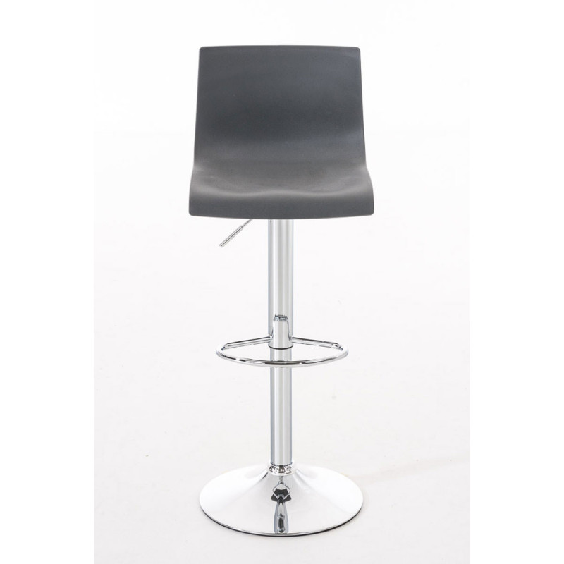 Lot de 2 tabourets de bar Hoover en plastique chromé gris