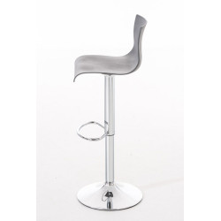 Lot de 2 tabourets de bar Hoover en plastique chromé gris