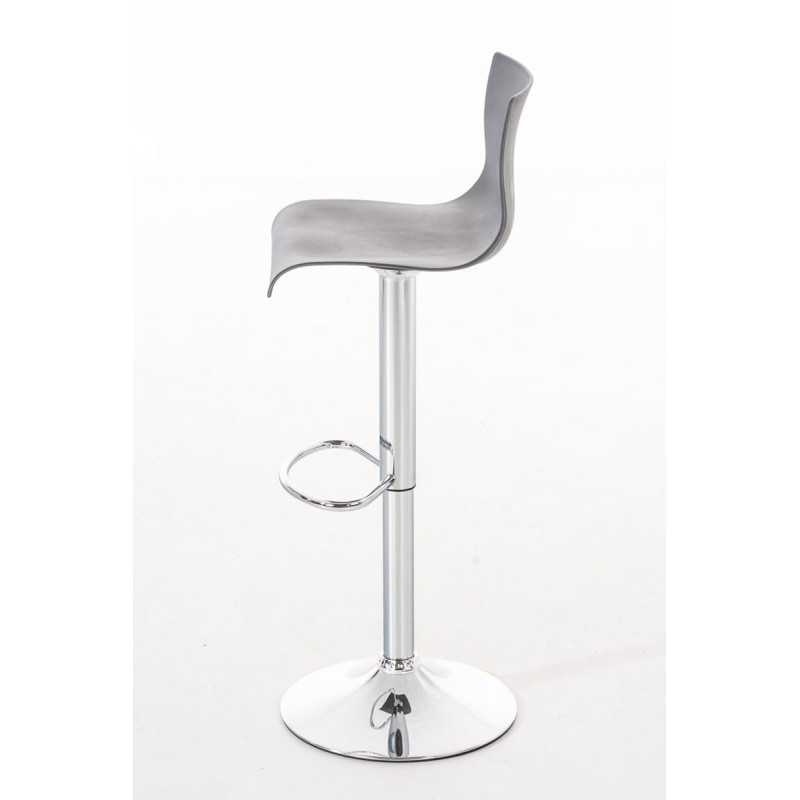 Lot de 2 tabourets de bar Hoover en plastique chromé gris
