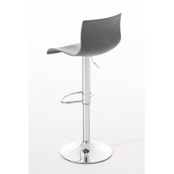 Lot de 2 tabourets de bar Hoover en plastique chromé gris