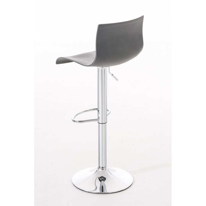 Lot de 2 tabourets de bar Hoover en plastique chromé gris