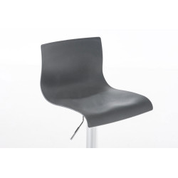 Lot de 2 tabourets de bar Hoover en plastique chromé gris