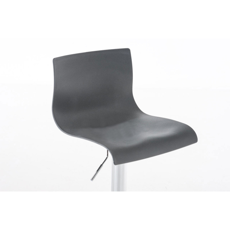 Lot de 2 tabourets de bar Hoover en plastique chromé gris