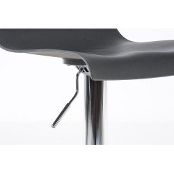 Lot de 2 tabourets de bar Hoover en plastique chromé gris