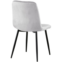 Lot de 4 chaises Dijon velours gris