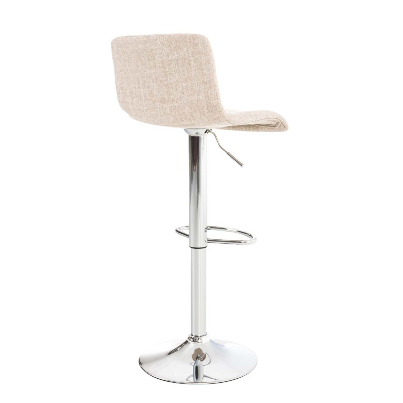 Lot de 2 tabourets de bar Hoover tissu chromé crème