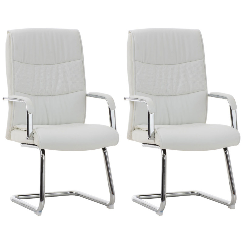 Ensemble de 2 chaises Caro blanches