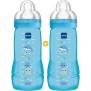 MAM Easy Active 2eme Âge Biberon +6m Bleu Plage Lot de 2 x 330ml