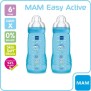 MAM Easy Active 2eme Âge Biberon +6m Bleu Plage Lot de 2 x 330ml