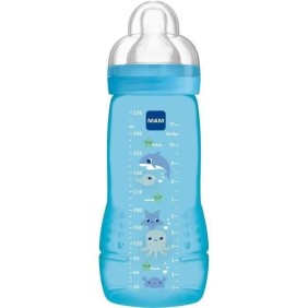 Biberon 2eme âge - MAM - Easy Active - Bleu - 330ml - Tétine ultra-douce