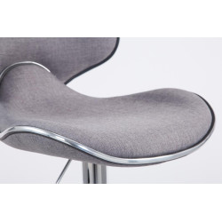 Tabouret de bar Las Vegas V2 tissu chromé gris clair