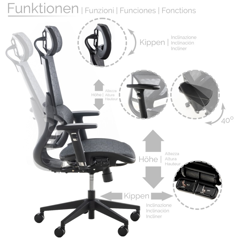 Chaise de bureau Hinwil Ergonomic