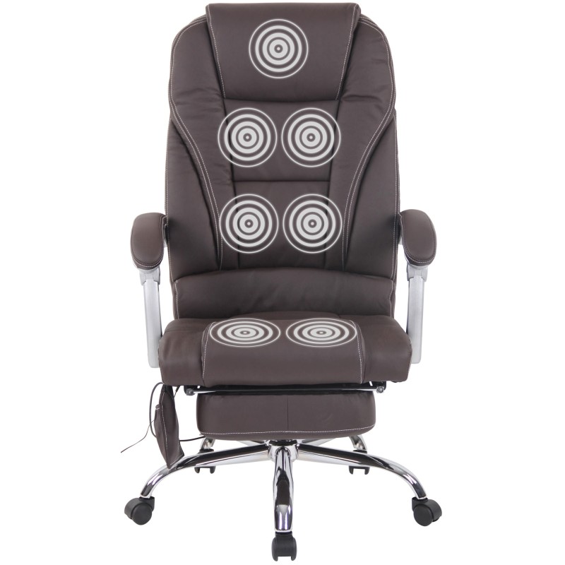 Chaise de bureau Pacific Echtleder avec fonction massage