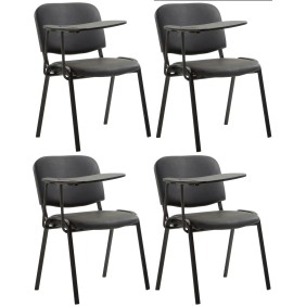 Lot de 4 chaises Ken avec table pliante simili cuir