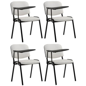 Lot de 4 chaises Ken avec table pliante simili cuir