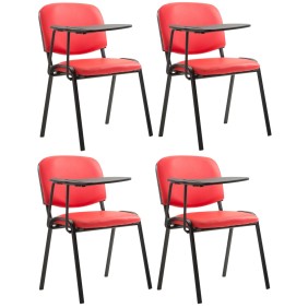 Lot de 4 chaises Ken avec table pliante simili cuir