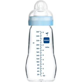 Biberon Verre - MAM - 260ml - Ciel - Tétine Débit 2