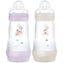 Lot de 2 Biberons - MAM - Easy Start / Anti-Colique - 260 ml - Tétine Débit 2 - Lilas + Sable