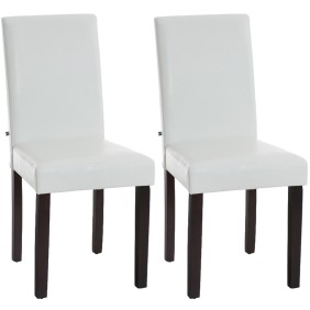 Lot de 2 chaises de salle à manger Ina marron foncé