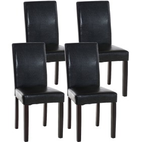 Lot de 4 chaises de salle à manger Ina marron foncé