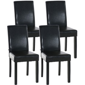 Lot de 4 chaises de salle à manger Ina noires