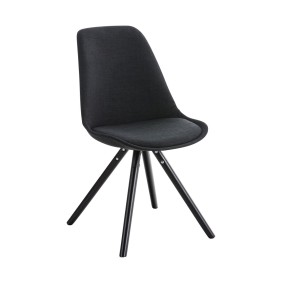 Chaise Pegleg tissu rond noir