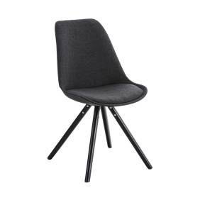 Chaise Pegleg tissu rond noir