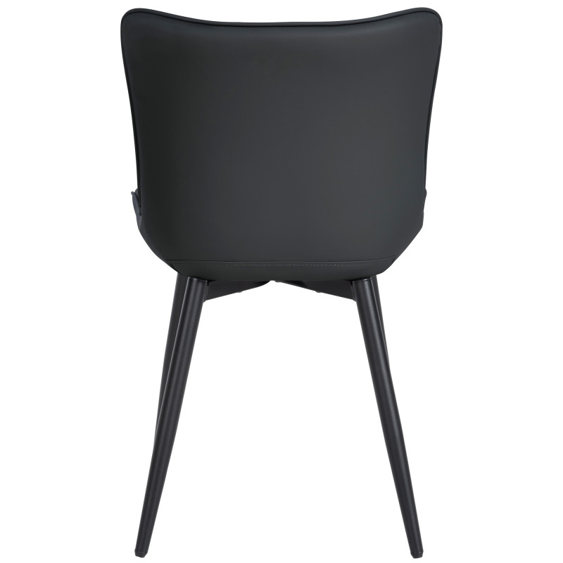 Chaise Largo, simili cuir noir