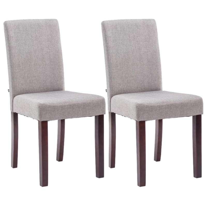 Lot de 2 chaises de salle à manger Ina tissu cappuccino