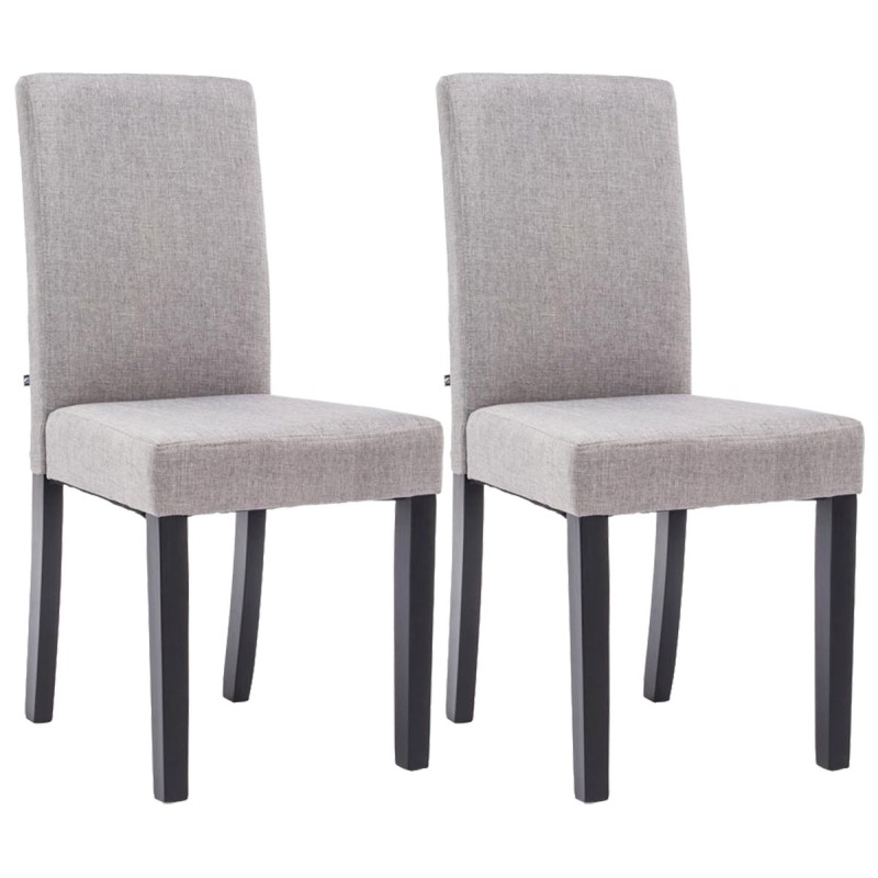 Lot de 2 chaises de salle à manger Ina tissu noir