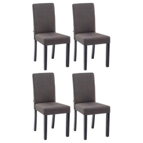 Lot de 4 chaises de salle à manger Ina tissu noir