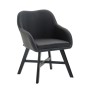 Chaise visiteur Kepler simili cuir noir