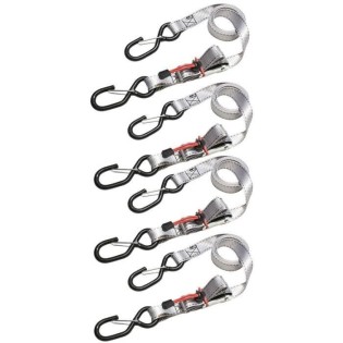 Lot de 4 Sangles de tension - MASTER LOCK - 3062EURDAT - Doubles crochets en S - Fermeture cliquet - 4 1,80 m