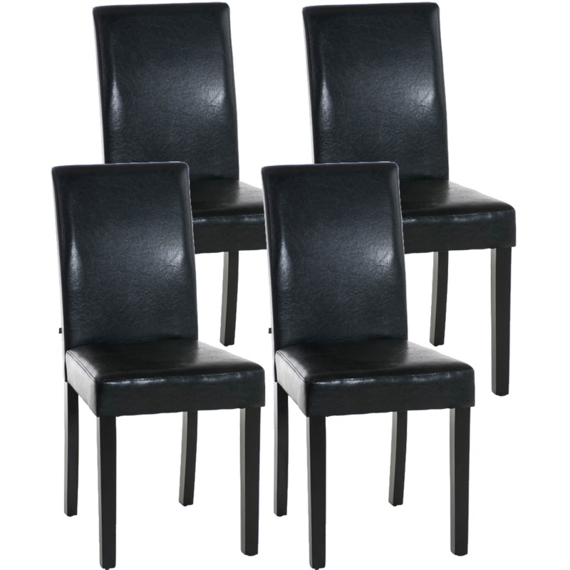 Lot de 4 chaises de salle à manger Ina noires