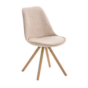 Chaise Pegleg tissu rond naturel