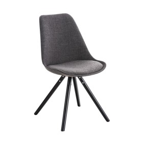 Chaise Pegleg tissu rond noir