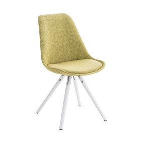 Chaise Pegleg tissu rond blanc